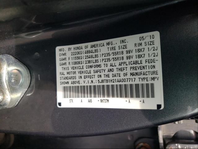 Photo 9 VIN: 5J8TB1H21AA007717 - ACURA RDX 