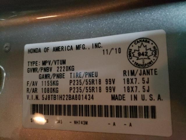 Photo 9 VIN: 5J8TB1H22BA801434 - ACURA RDX 