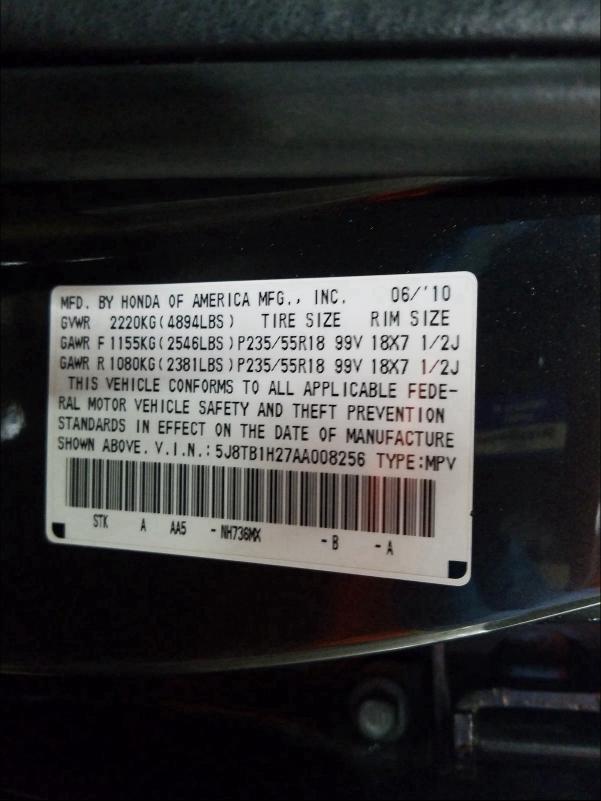 Photo 9 VIN: 5J8TB1H27AA008256 - ACURA RDX 