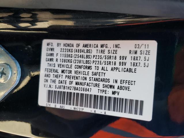 Photo 9 VIN: 5J8TB1H27BA006847 - ACURA RDX 