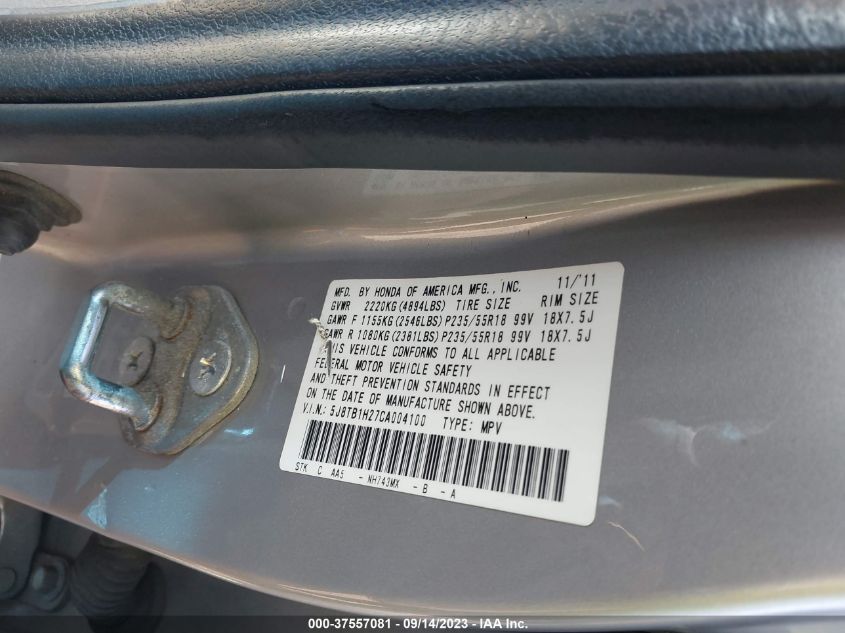 Photo 8 VIN: 5J8TB1H27CA004100 - ACURA RDX 