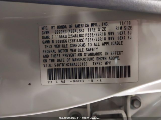 Photo 8 VIN: 5J8TB1H28BA003150 - ACURA RDX 