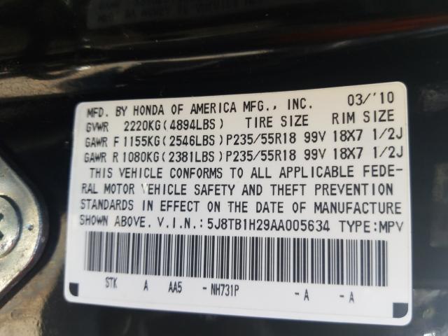 Photo 9 VIN: 5J8TB1H29AA005634 - ACURA RDX 