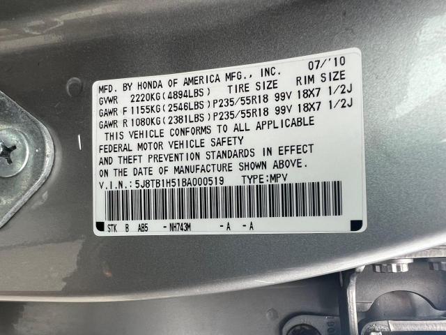 Photo 9 VIN: 5J8TB1H51BA000519 - ACURA RDX TECHNO 