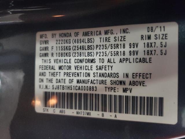 Photo 11 VIN: 5J8TB1H51CA000893 - ACURA RDX TECHNO 