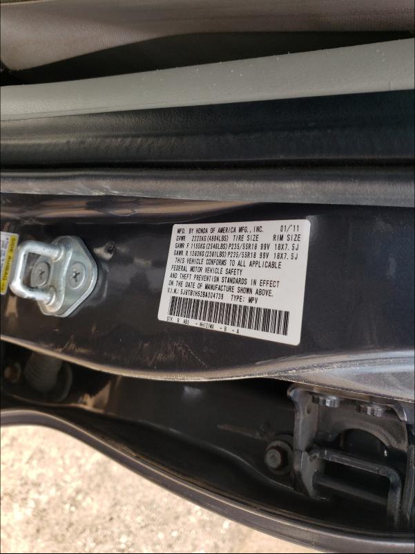 Photo 9 VIN: 5J8TB1H52BA004739 - ACURA RDX TECHNO 