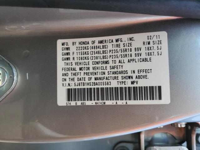 Photo 11 VIN: 5J8TB1H52BA005583 - ACURA RDX TECHNO 