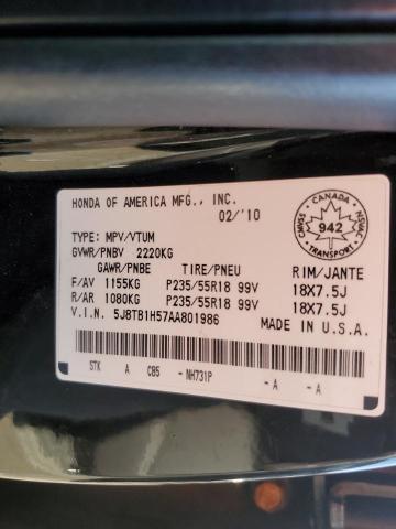 Photo 13 VIN: 5J8TB1H57AA801986 - ACURA RDX TECHNO 