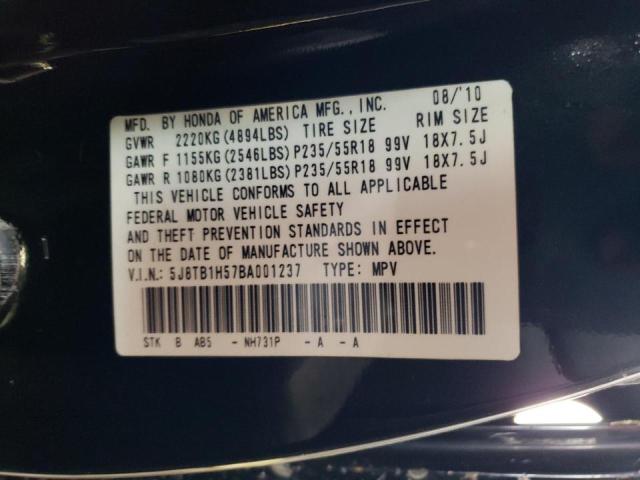 Photo 9 VIN: 5J8TB1H57BA001237 - ACURA RDX TECHNO 