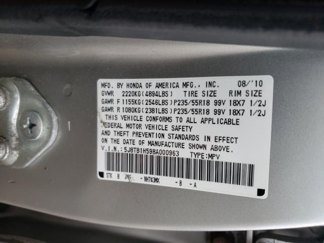 Photo 9 VIN: 5J8TB1H59BA000963 - ACURA RDX TECHNO 