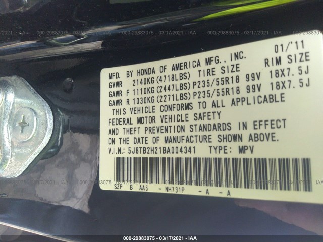 Photo 8 VIN: 5J8TB2H21BA004341 - ACURA RDX 