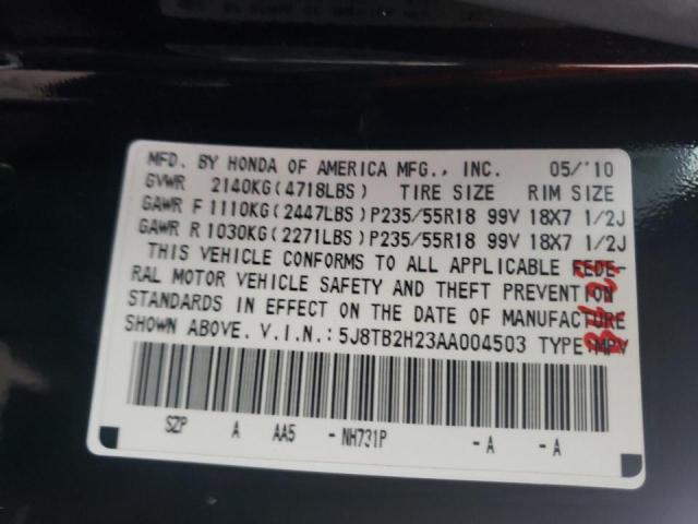 Photo 9 VIN: 5J8TB2H23AA004503 - ACURA RDX 