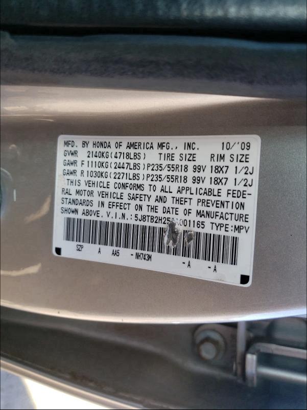 Photo 9 VIN: 5J8TB2H25AA001165 - ACURA RDX 