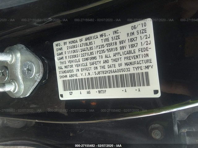 Photo 8 VIN: 5J8TB2H26AA005032 - ACURA RDX 