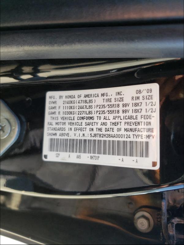 Photo 9 VIN: 5J8TB2H28AA000124 - ACURA RDX 