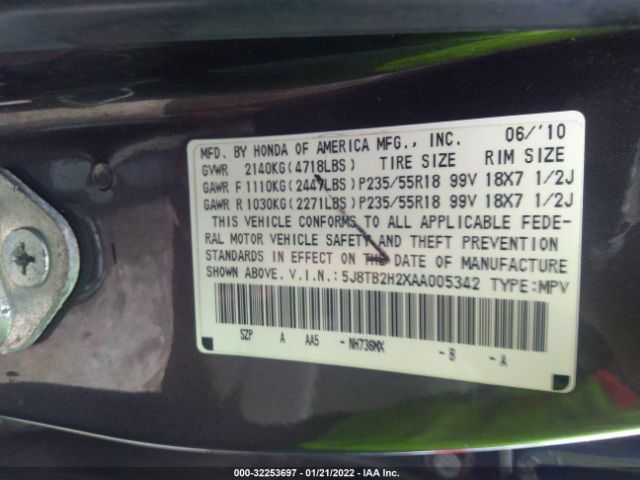 Photo 8 VIN: 5J8TB2H2XAA005342 - ACURA RDX 