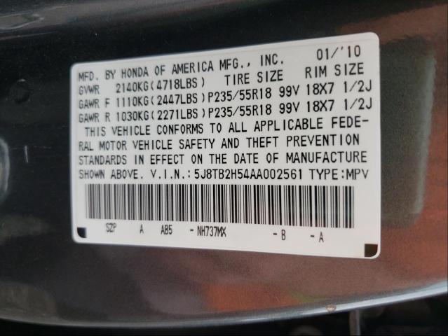 Photo 9 VIN: 5J8TB2H54AA002561 - ACURA RDX TECHNO 