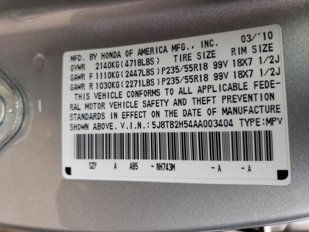 Photo 9 VIN: 5J8TB2H54AA003404 - ACURA RDX TECHNO 