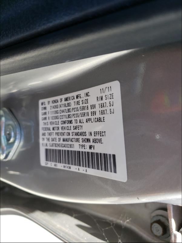 Photo 9 VIN: 5J8TB2H55CA002801 - ACURA RDX TECHNO 