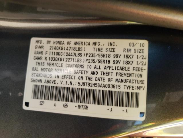 Photo 9 VIN: 5J8TB2H56AA003615 - ACURA RDX TECHNO 