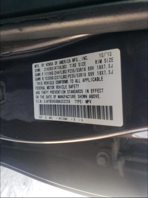 Photo 9 VIN: 5J8TB2H56BA002238 - ACURA RDX TECHNO 