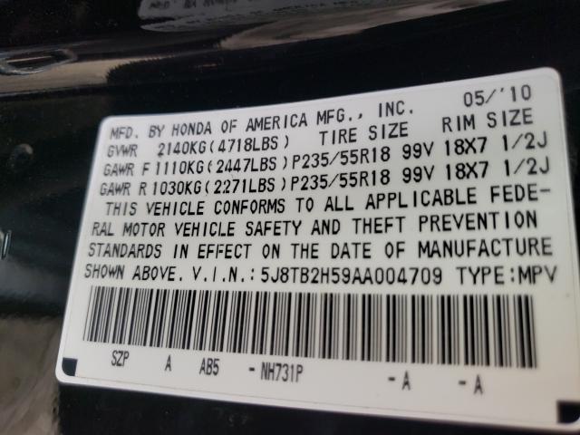 Photo 9 VIN: 5J8TB2H59AA004709 - ACURA RDX TECHNO 