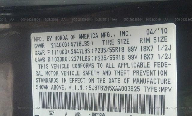 Photo 8 VIN: 5J8TB2H5XAA003925 - ACURA RDX 