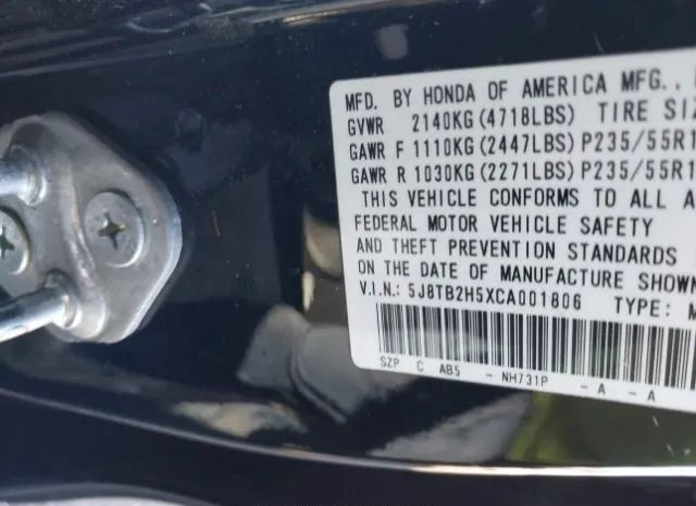 Photo 8 VIN: 5J8TB2H5XCA001806 - ACURA RDX 