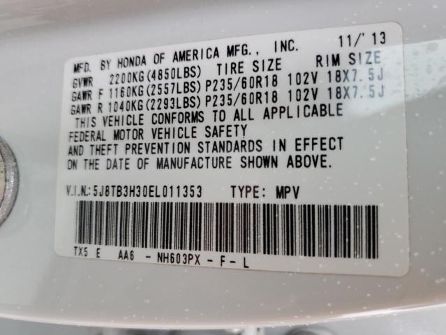 Photo 12 VIN: 5J8TB3H30EL011353 - ACURA RDX 