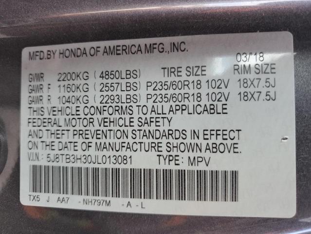 Photo 12 VIN: 5J8TB3H30JL013081 - ACURA RDX 