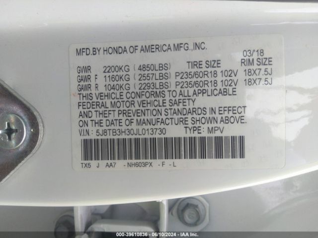 Photo 8 VIN: 5J8TB3H30JL013730 - ACURA RDX 