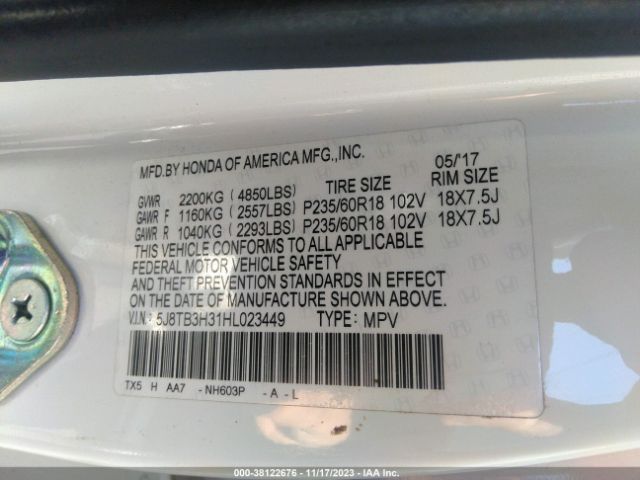 Photo 8 VIN: 5J8TB3H31HL023449 - ACURA RDX 