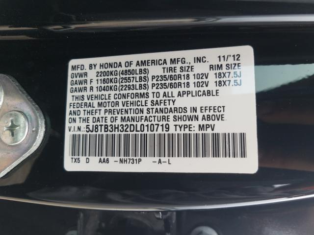 Photo 9 VIN: 5J8TB3H32DL010719 - ACURA RDX 