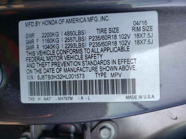 Photo 9 VIN: 5J8TB3H32HL001573 - ACURA RDX 