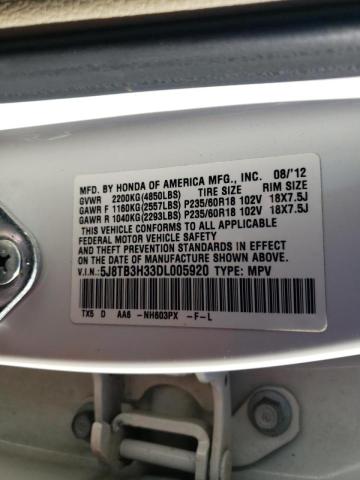 Photo 9 VIN: 5J8TB3H33DL005920 - ACURA RDX 