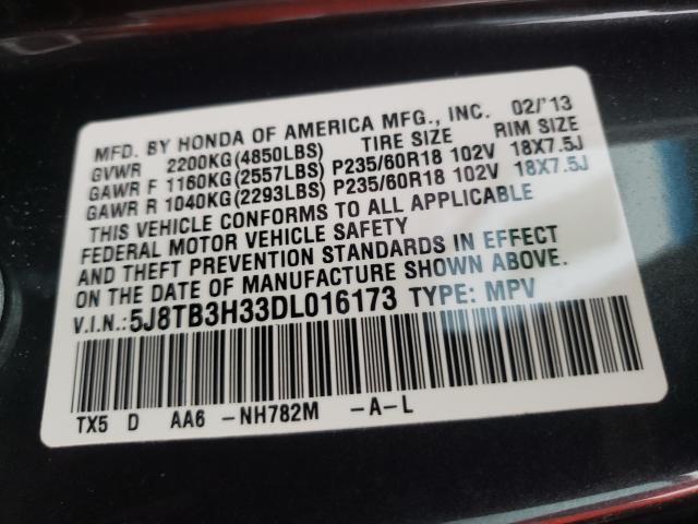 Photo 9 VIN: 5J8TB3H33DL016173 - ACURA RDX 