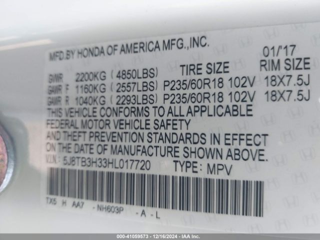 Photo 8 VIN: 5J8TB3H33HL017720 - ACURA RDX 