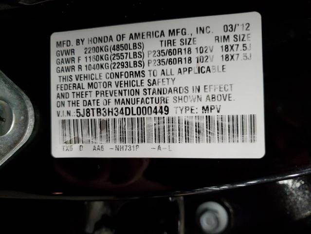 Photo 12 VIN: 5J8TB3H34DL000449 - ACURA RDX 