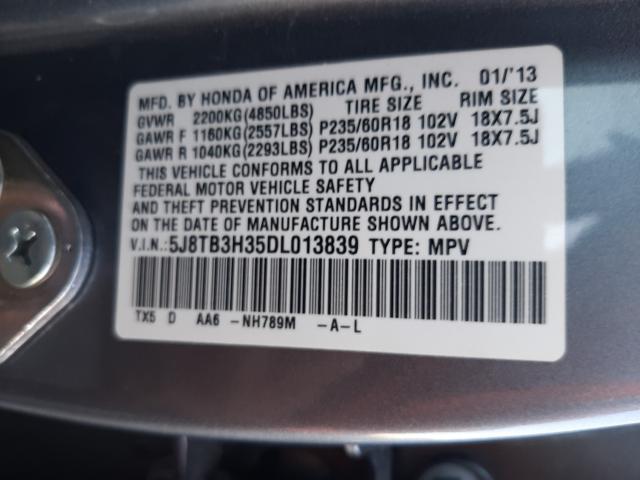 Photo 9 VIN: 5J8TB3H35DL013839 - ACURA RDX 