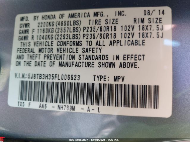 Photo 8 VIN: 5J8TB3H35FL006523 - ACURA RDX 