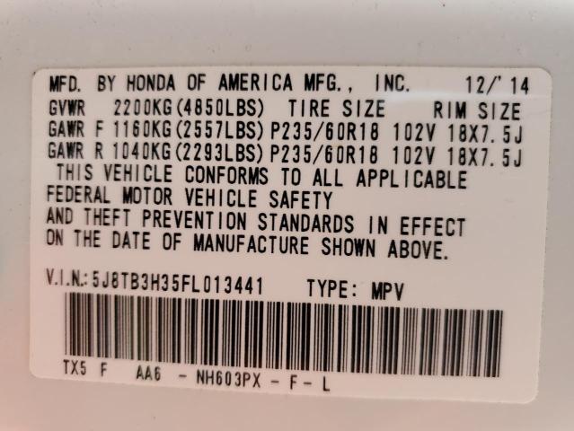 Photo 13 VIN: 5J8TB3H35FL013441 - ACURA RDX 