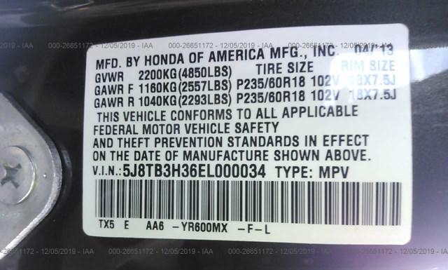 Photo 8 VIN: 5J8TB3H36EL000034 - ACURA RDX 