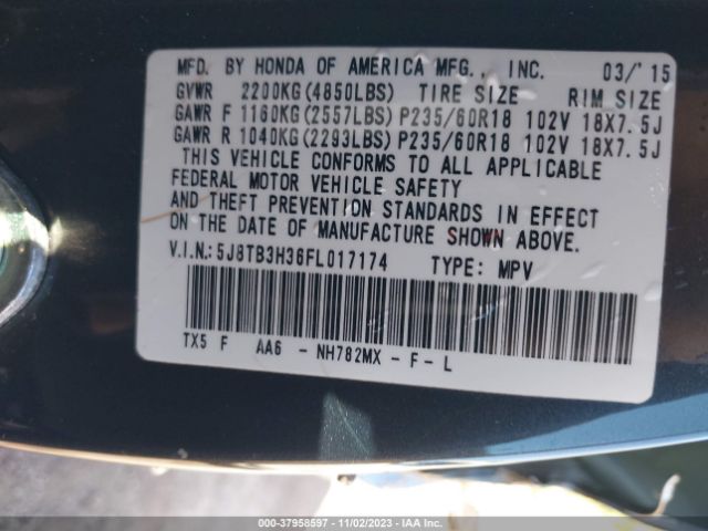 Photo 8 VIN: 5J8TB3H36FL017174 - ACURA RDX 