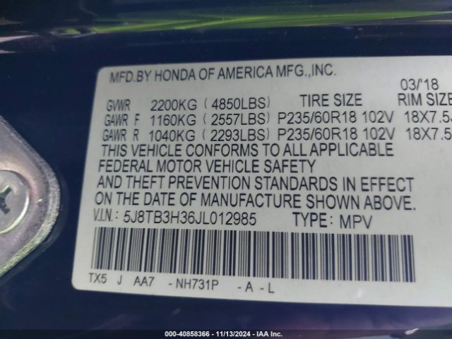 Photo 8 VIN: 5J8TB3H36JL012985 - ACURA RDX 