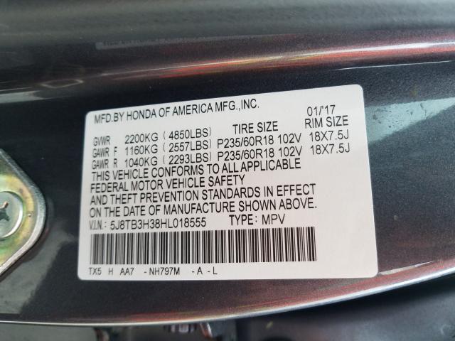 Photo 9 VIN: 5J8TB3H38HL018555 - ACURA RDX 