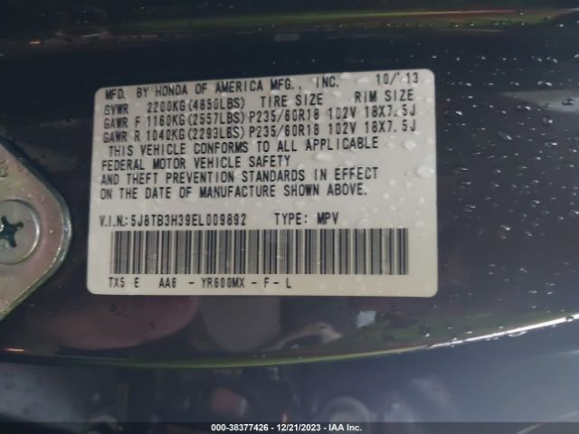 Photo 8 VIN: 5J8TB3H39EL009892 - ACURA RDX 