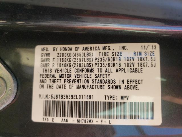 Photo 9 VIN: 5J8TB3H39EL011691 - ACURA RDX 