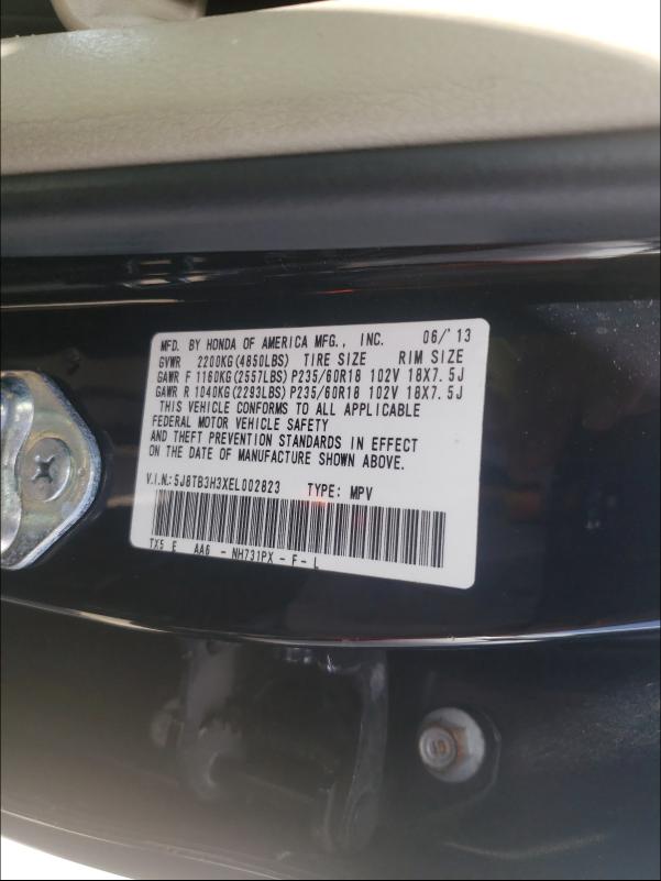 Photo 9 VIN: 5J8TB3H3XEL002823 - ACURA RDX 