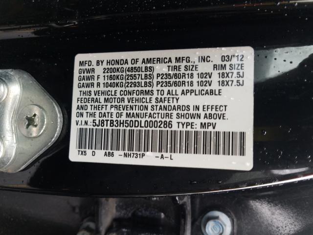 Photo 9 VIN: 5J8TB3H50DL000286 - ACURA RDX TECHNO 