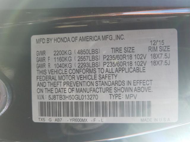 Photo 9 VIN: 5J8TB3H50GL013270 - ACURA RDX TECHNO 